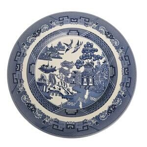 Johnson Bros Blue Willow Dinner Plates Set of 2 Made in England Blue White China